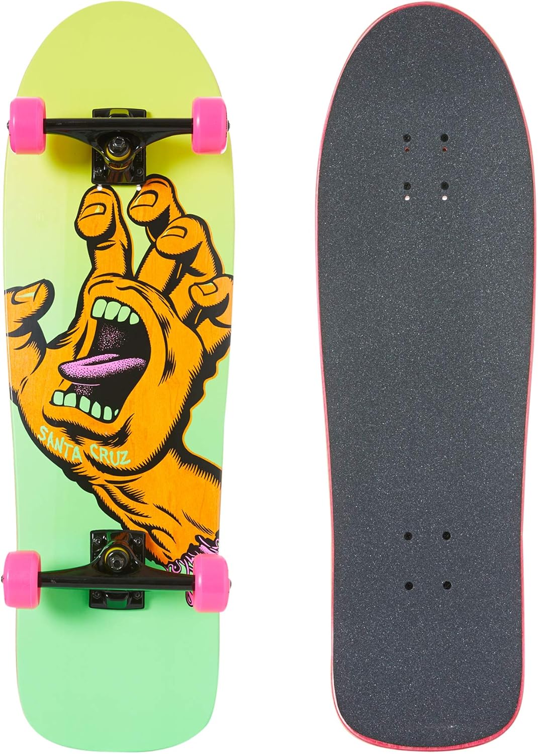 Santa Cruz Skateboard Complete Missing Hand Old School Shape Green 9.7" x 31.7" - Image 1