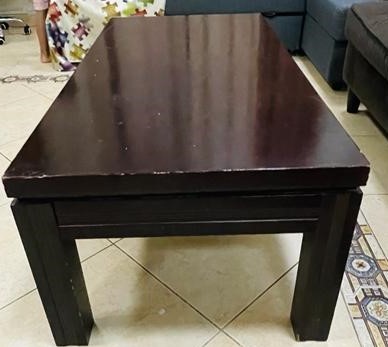 Old 3+2+1seater brown sofa  and 1 tea table  - Image 4
