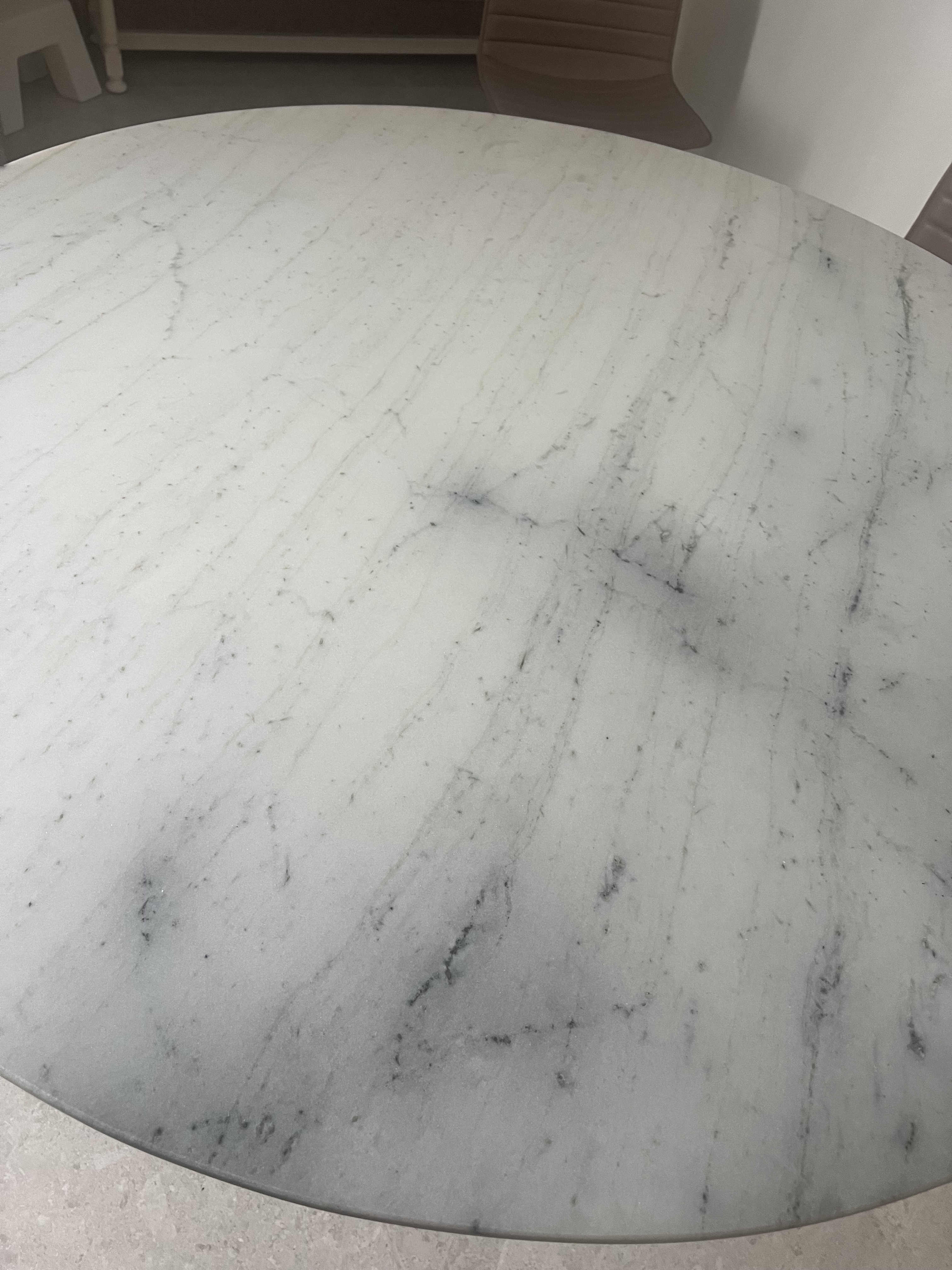 Paulo New 6 Seater Dining Table Marble - White Gold From Pan Home for sale - Image 5