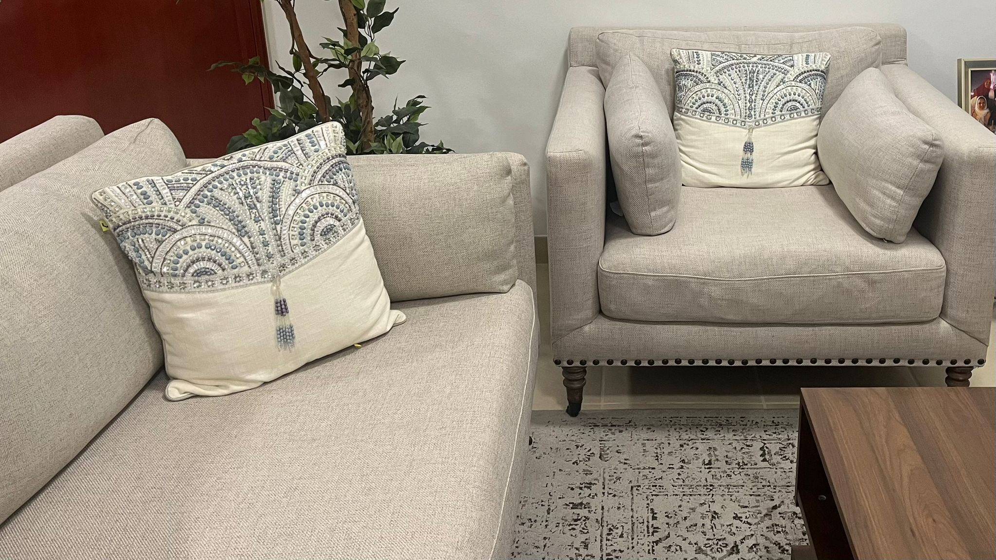 Pottery Barn Tallulah 3 seater sofa (couch) and armchair  - Image 3