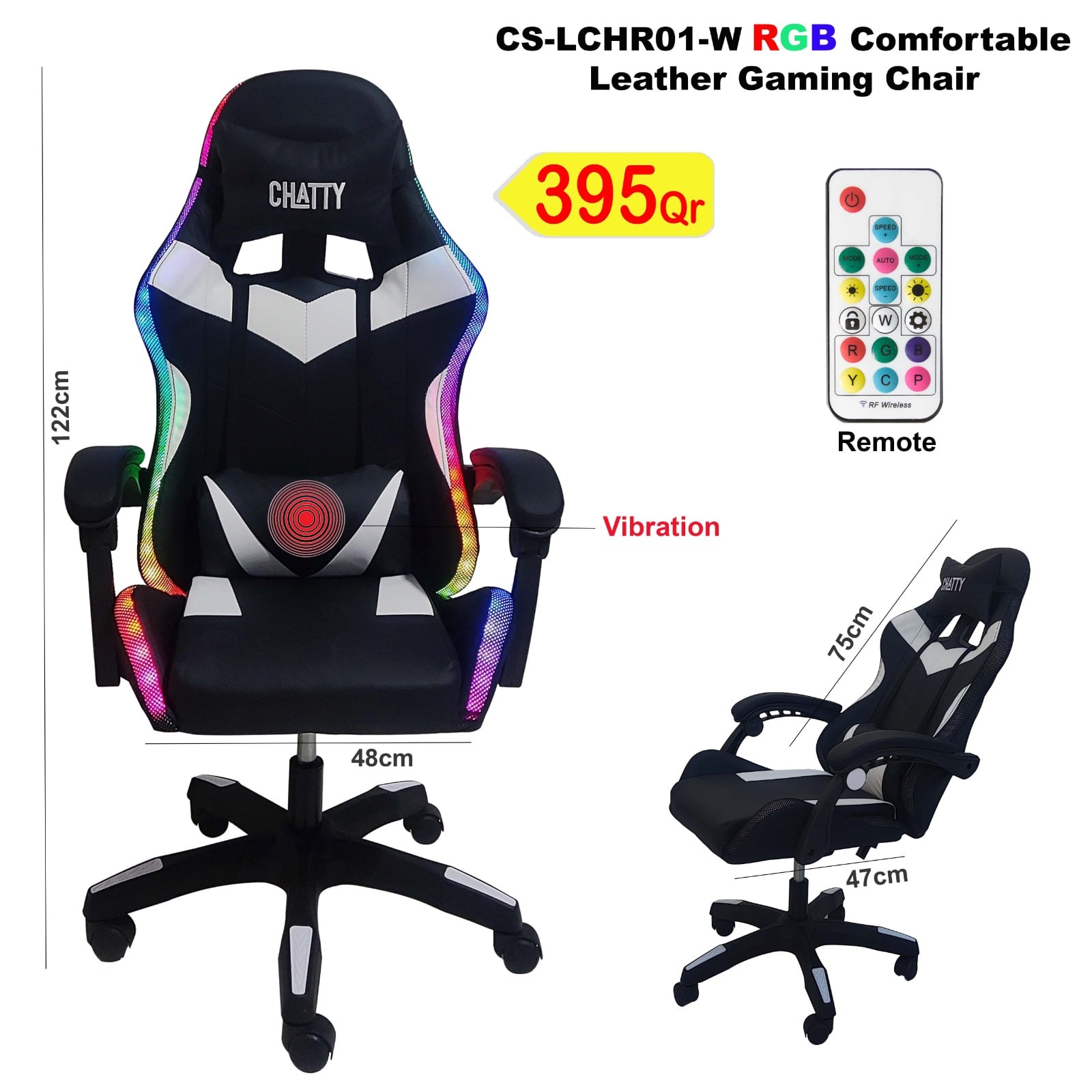 Ergonomic Game Chair , Height Adjustable Swivel Racing Gaming Massa - Image 4