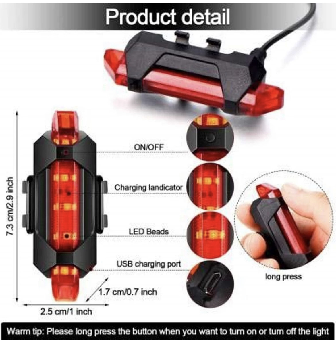 LED Bicycle reflector lights waterproof - Image 5