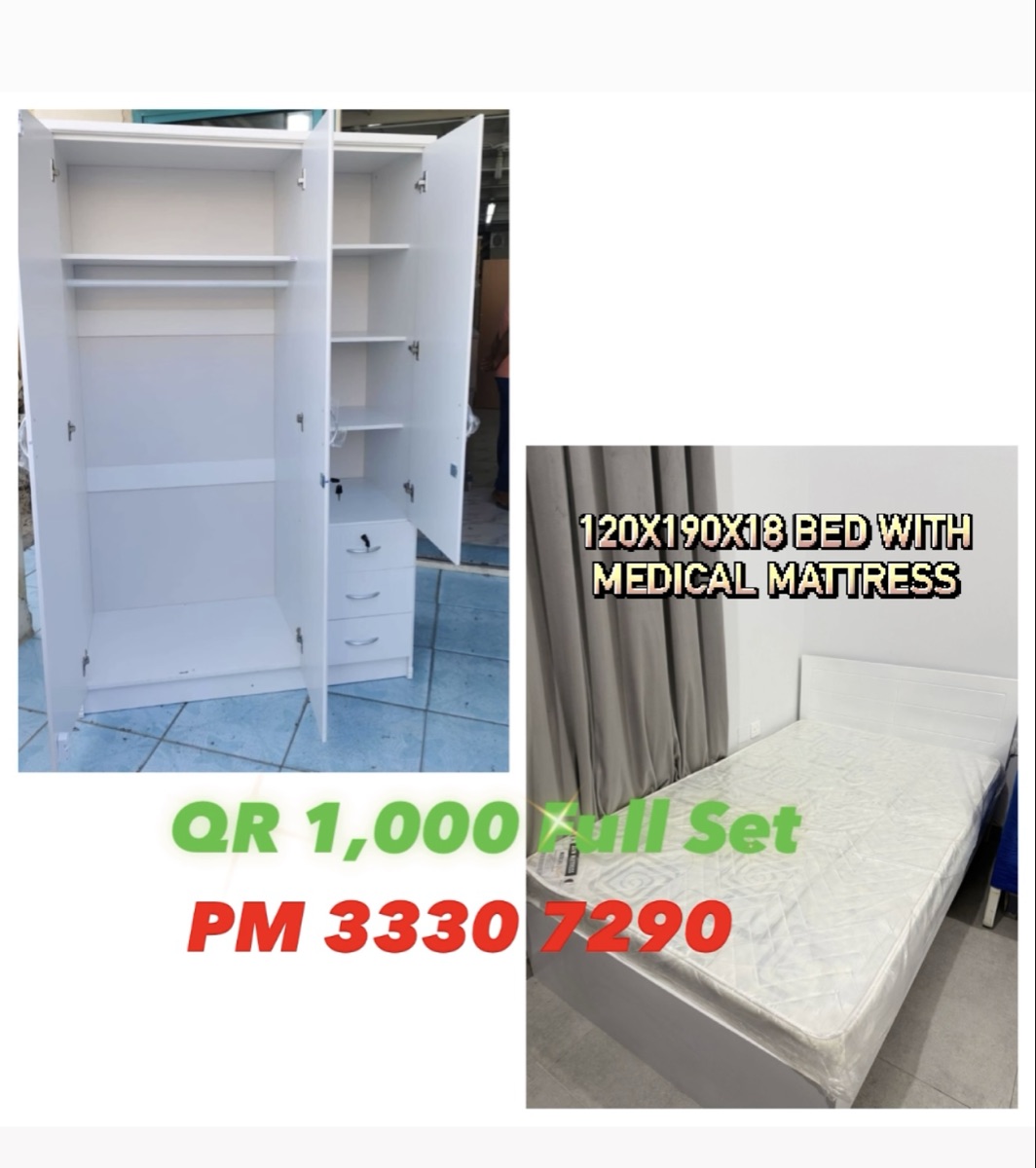 FULL SET CABINET & BED WITH MEDICAL MATTRESS - Image 2