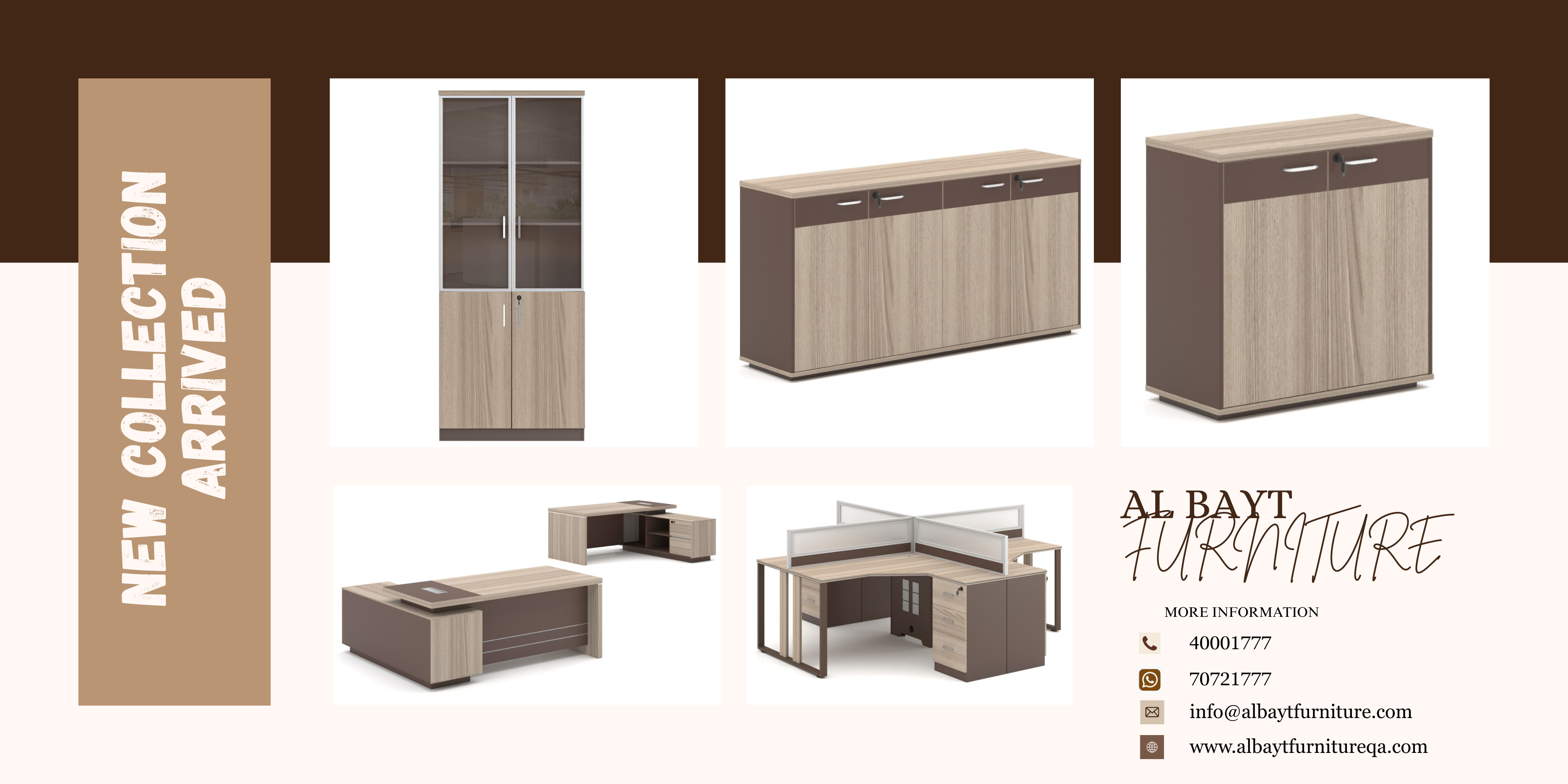 Manager Desk ,2-Door cabinet, 4-person Work Station and Storage Cabinet - Image 1