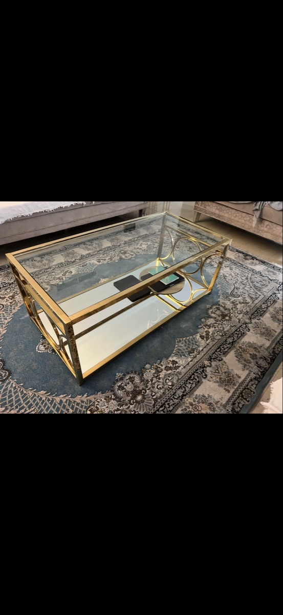 Gold frame glass tables - Image 7