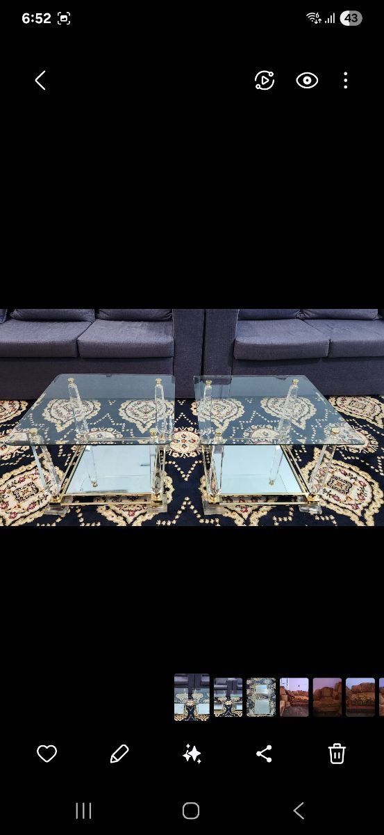 Modern Design set of 2 Elegant Glass Tables for Sale - Image 2