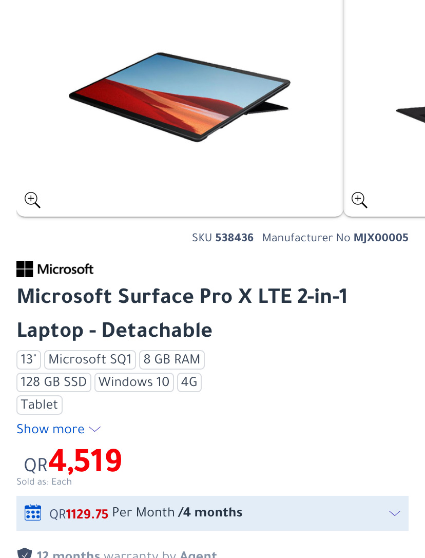 Surface Pro X SQ 1 Processor. With slim Pen. It support E-Sim - Image 3