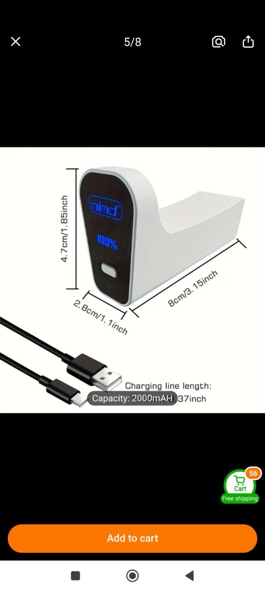 PlayStation 5 Controller Charging Dock - Portable 2000mAh Lithium Battery Pack - Image 2