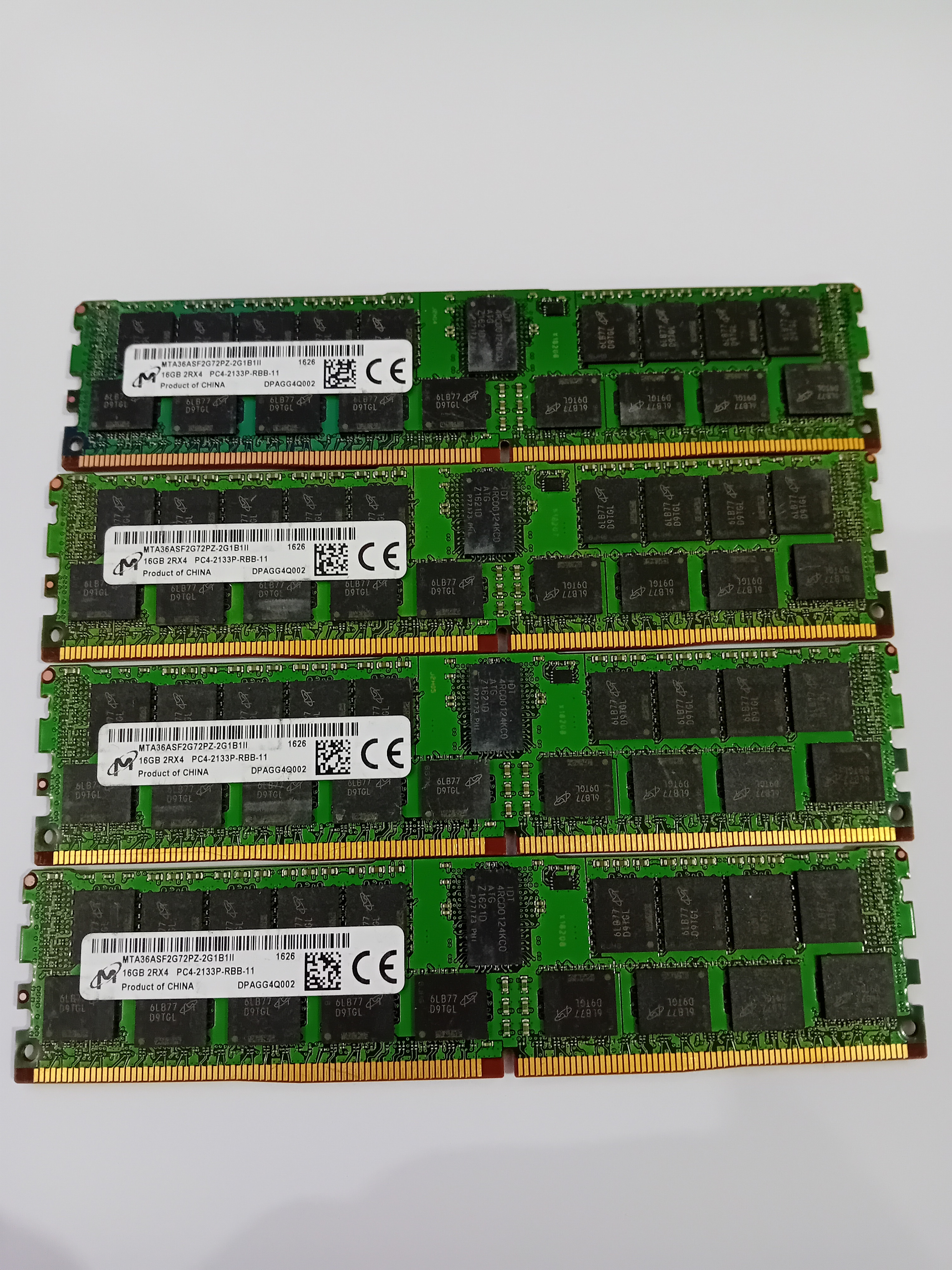 MICRON 16GB RAM DDR4 EÇC RAM 4PCS 64GB TOTAL - GOOD CONDITION - Image 1