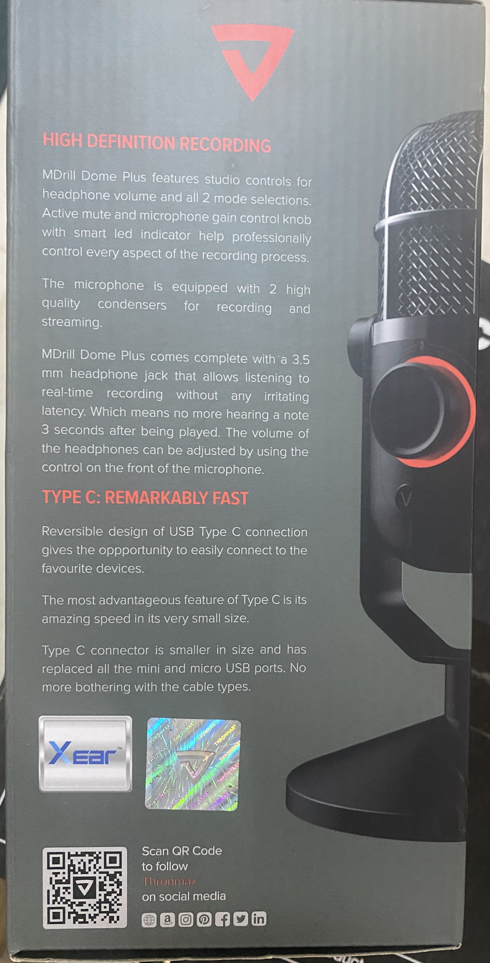Thronmax MDrill Dome Plus – Professional USB Microphone (Like New) - Image 2