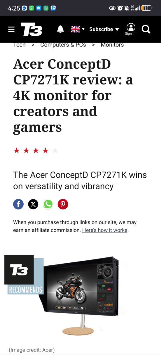 Acer Concept D  Cp3 4k 144Hz  G-Sync Monitor For Designers/Gamers - Image 6