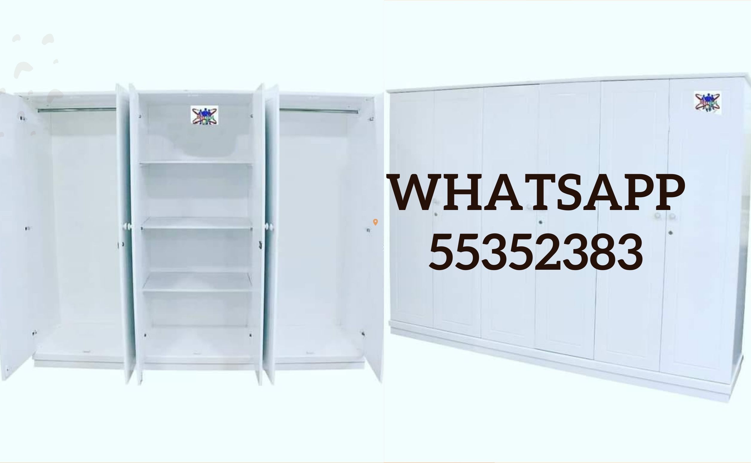 6 Door wooden wardrobe.Local made.Whatsapp 55352383 - Image 4