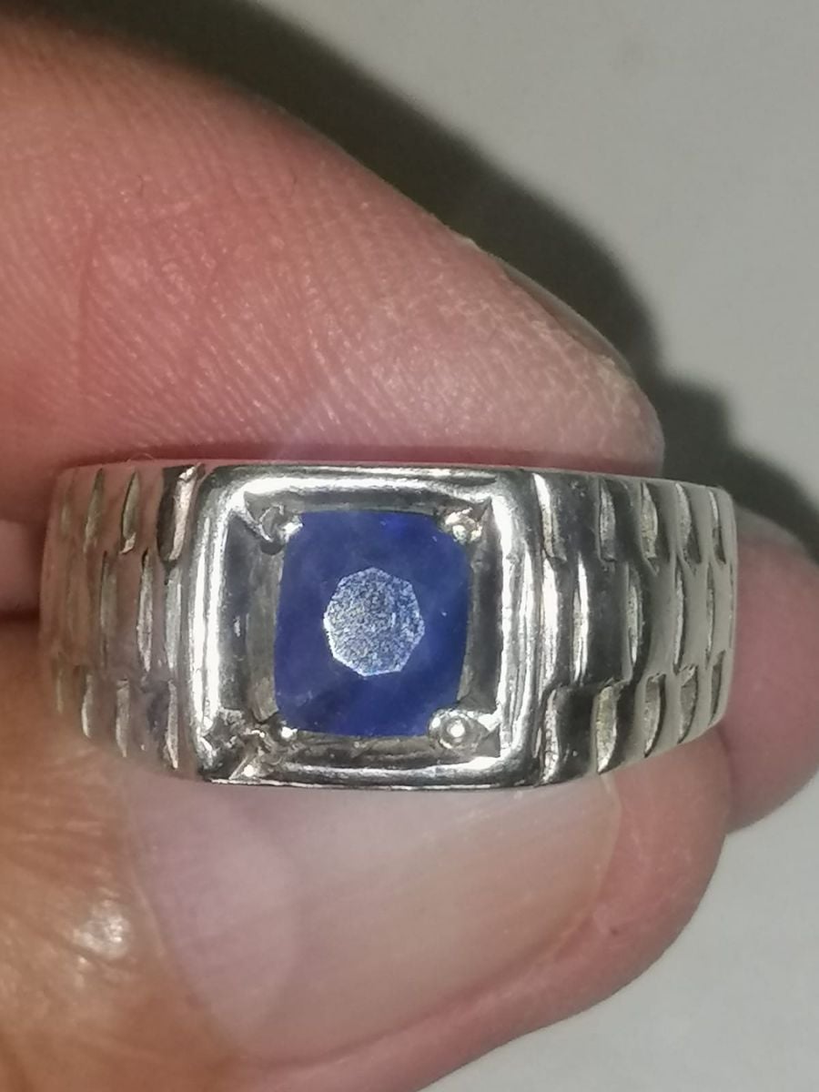 Mens Ring Blue Sapphire - Image 2