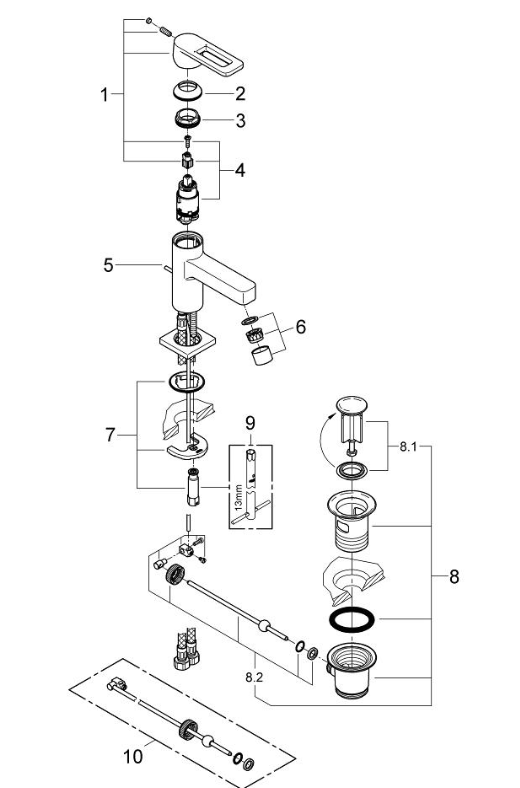 QUADRA SINGLE LEVER BASIN MIXER GROHE  - Image 3
