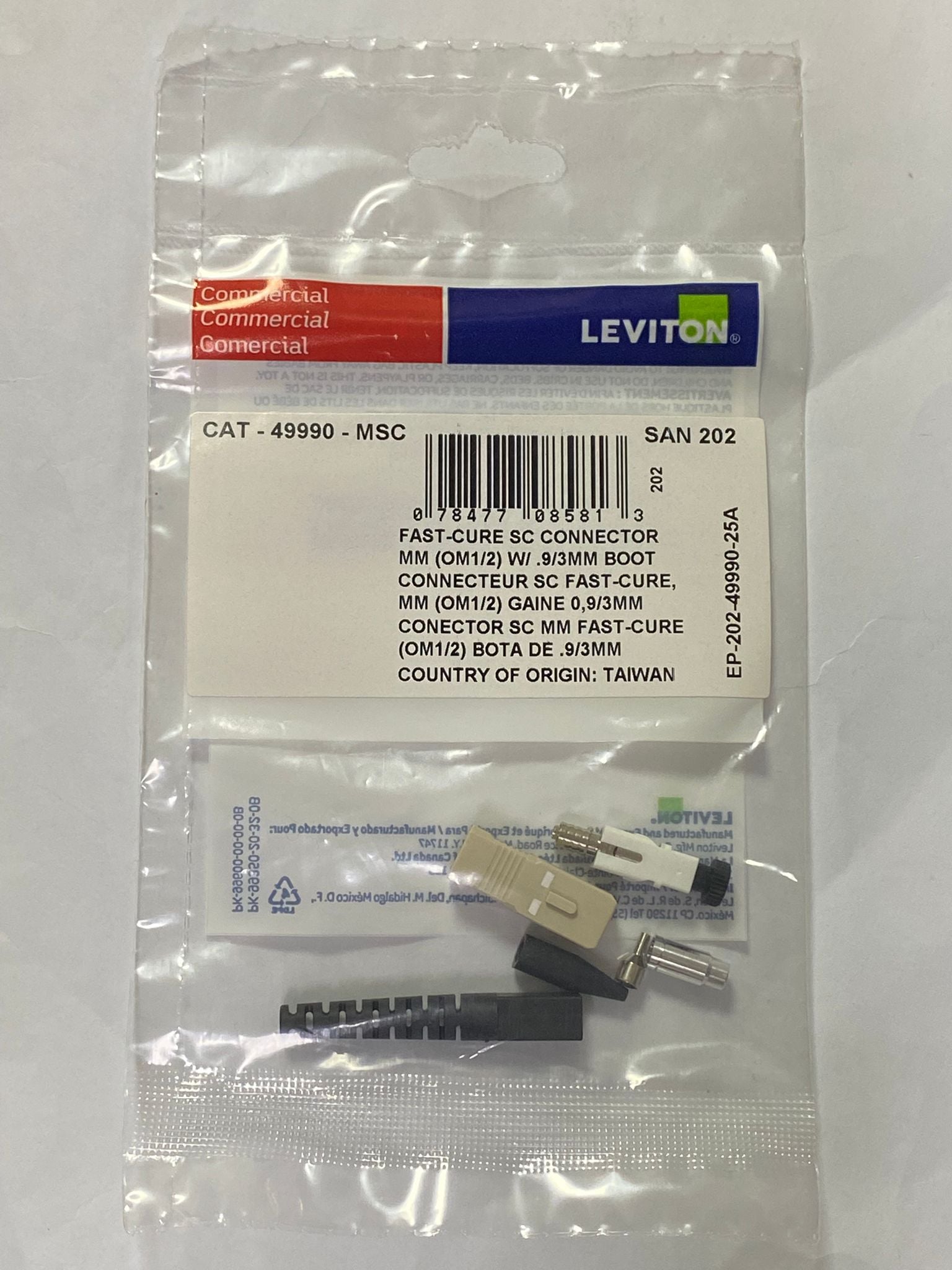LEVITON 49990-MSC FastCure SC Fiber Optic Connector OM1/OM2 Multimode NEW QTY 50 - Image 4