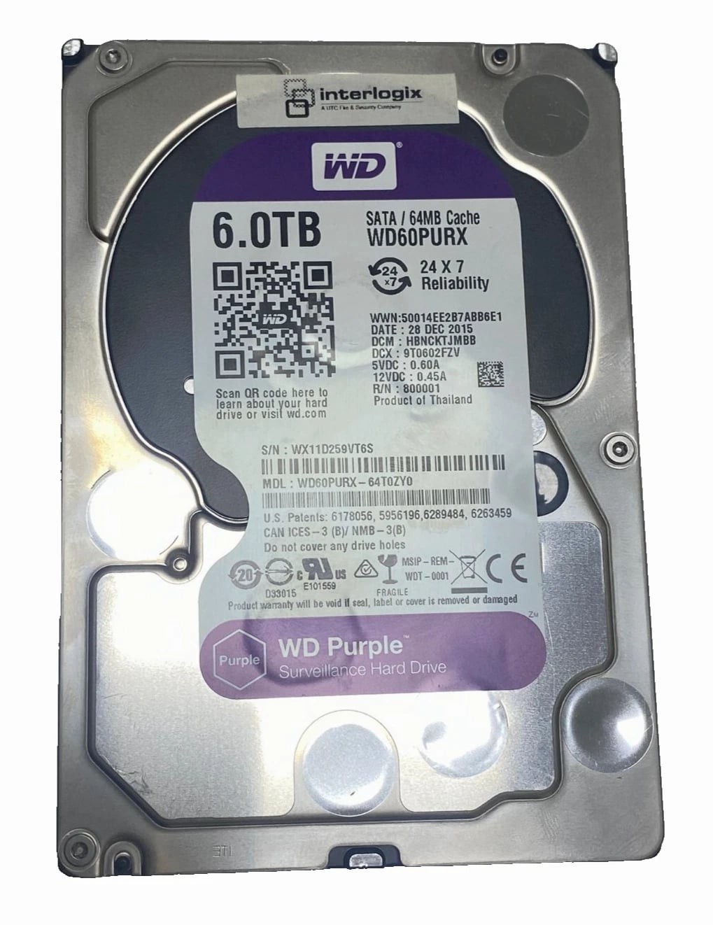 WD Purple 6TB Surveillance Hard Drive (WD60PURX) - SATA 64MB Cache -CCTV/NVR HDD - Image 3