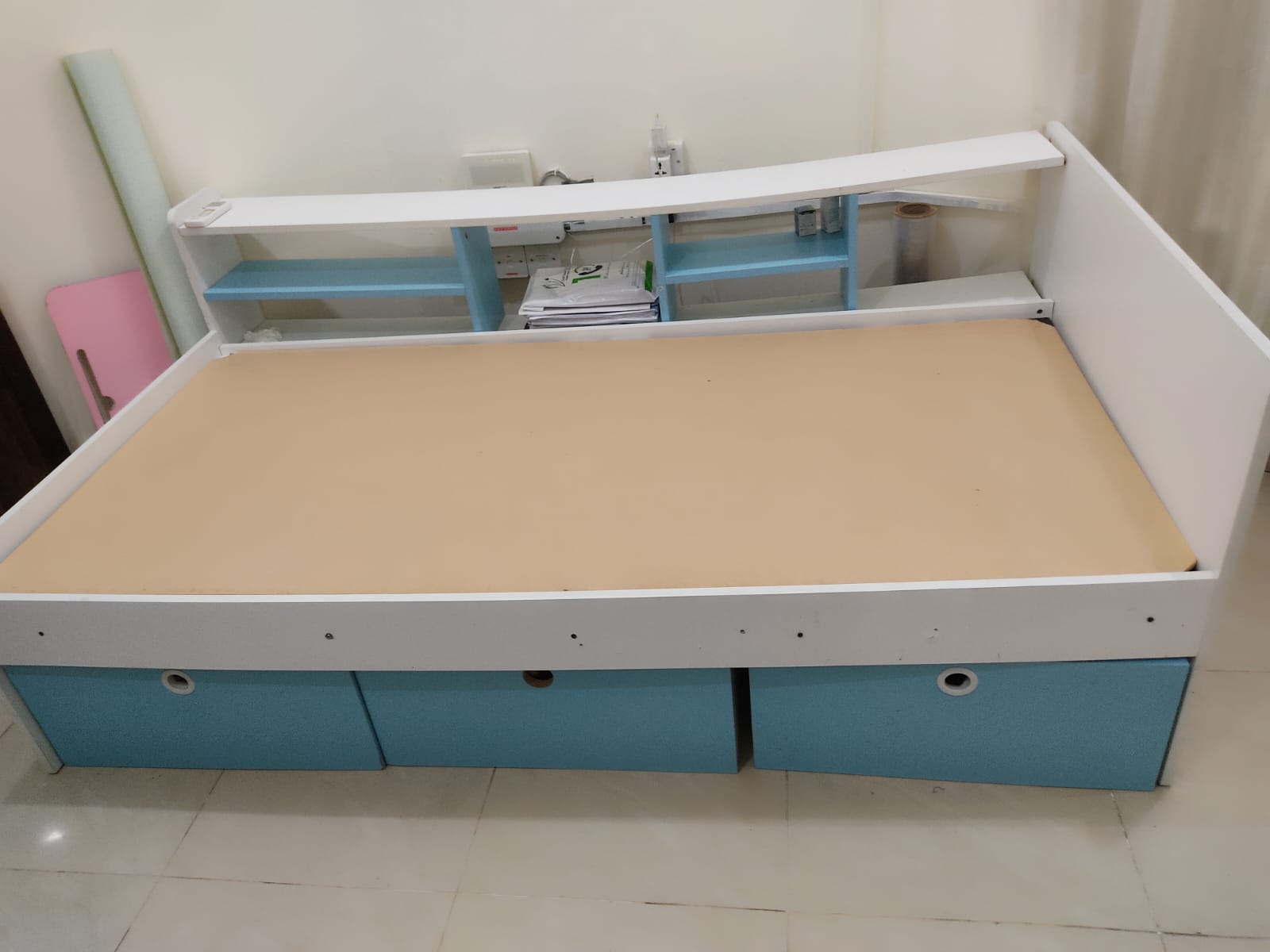 FOR SALE: Bed with Mattress + Built-in Storage – Excellent Condition! ?️ - Image 1