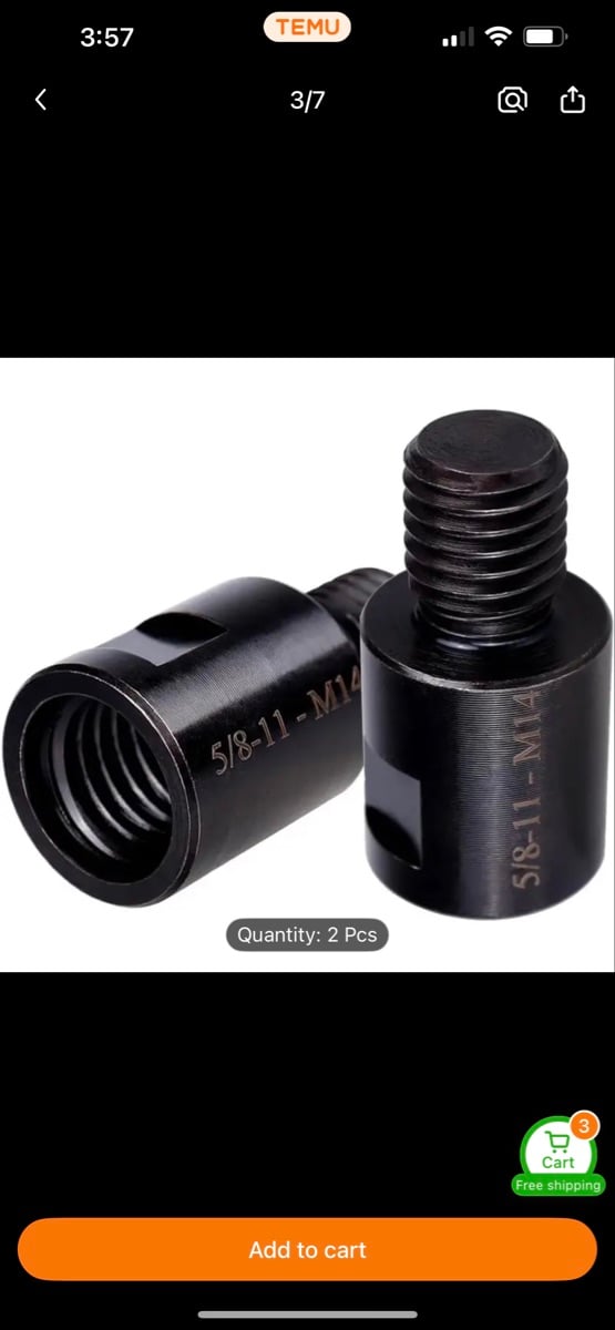 Metal Thread adaptor for Drill Bit/Grinder - Image 2