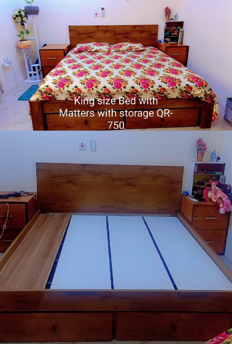 King size bed with matress - Image 2