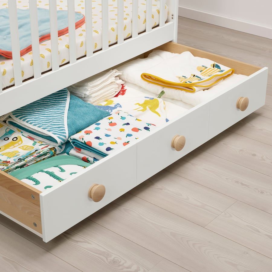 GONATT cot with drawer + SKÖNAST mattress (baby crib) - Image 5
