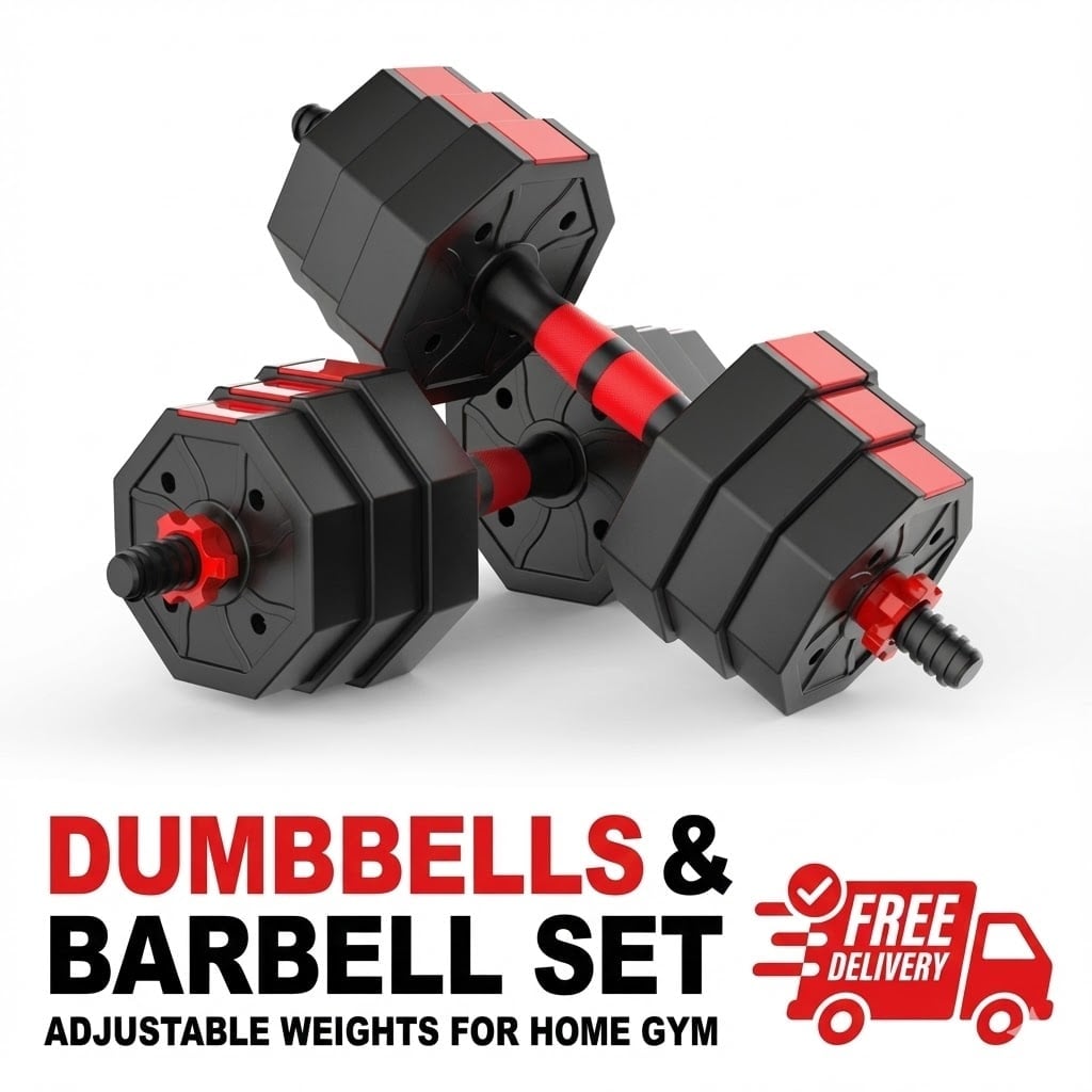 Dumbbells and barbel set  - Image 3