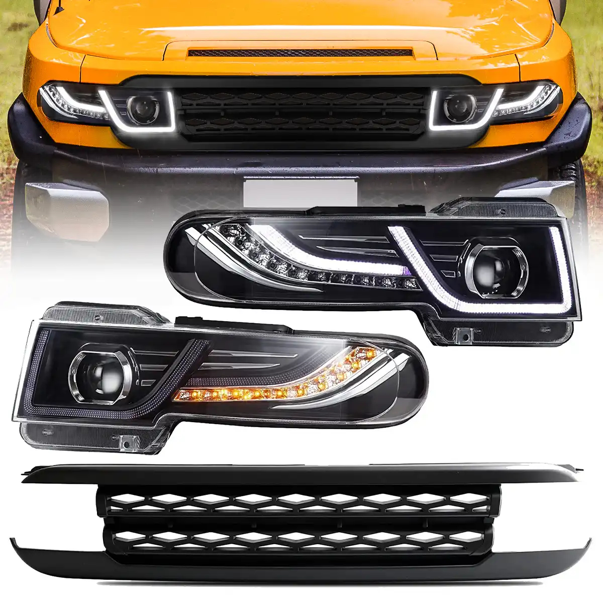 FJ CRUISER HEADLIGHTS WITH GRILL - Image 2