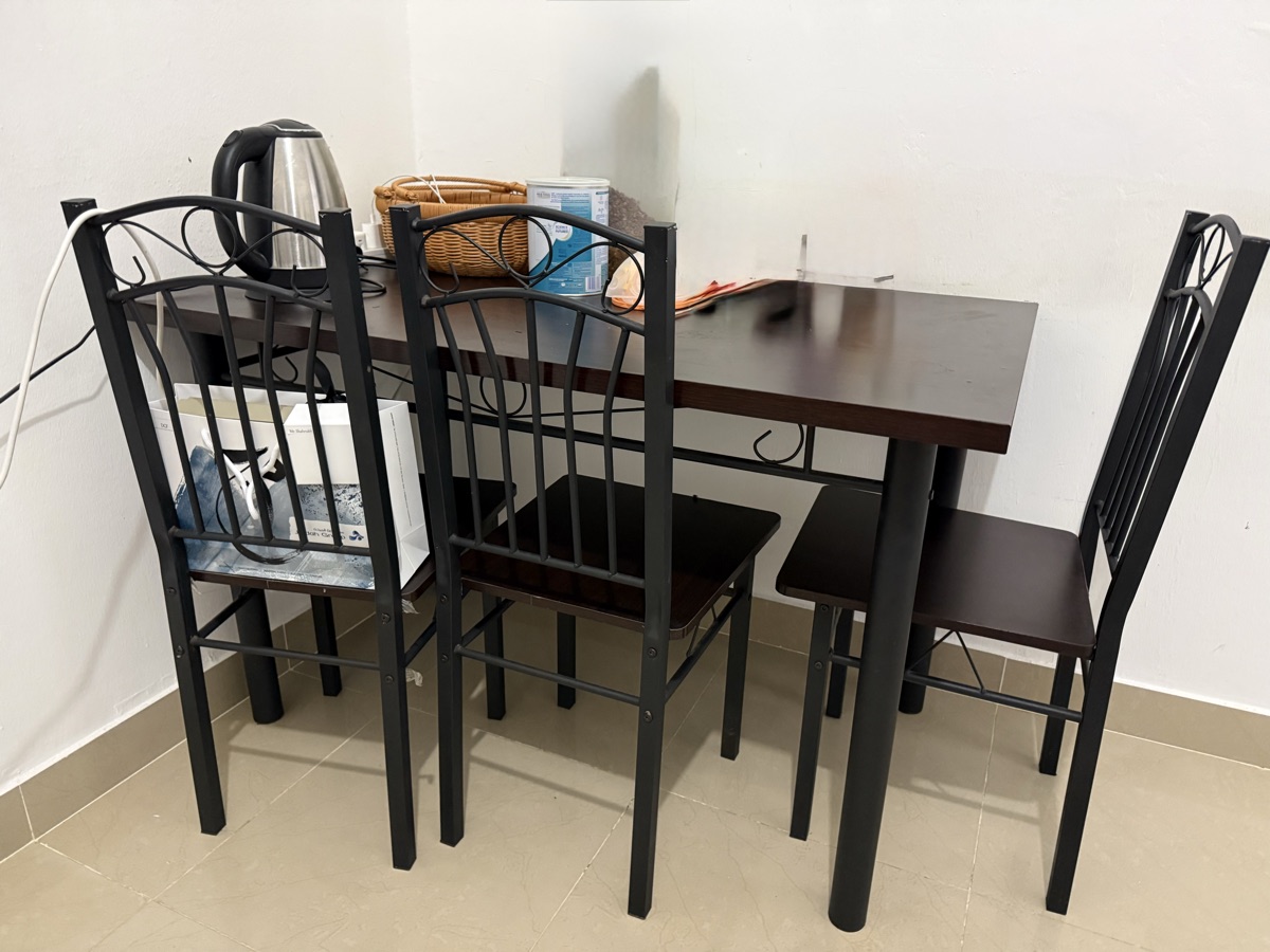 SOFA CUM BED , 4 chairs table, side table and small cupboard - Image 10