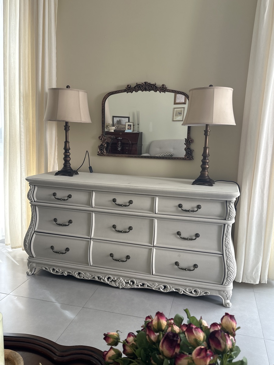 Hand painted solid wood vintage side board - Image 2
