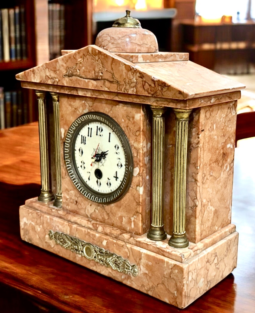 antique marble clock - Image 6