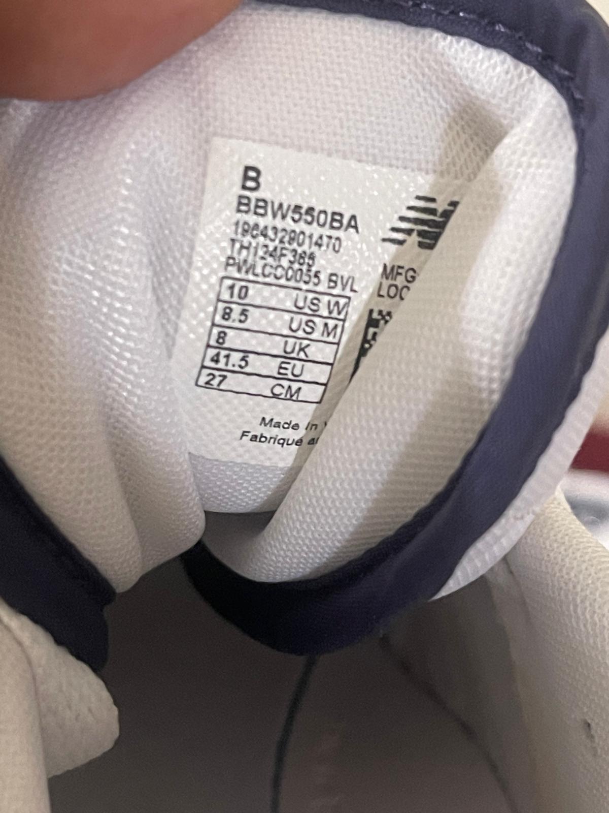 New Balance BB550 - Size US Men 8.5 - Navy Blue & White - Image 3