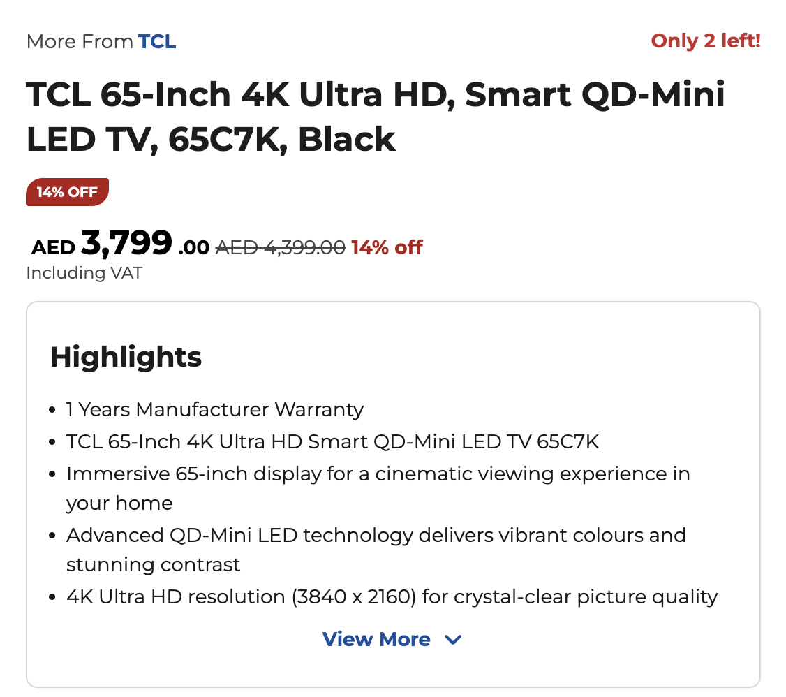 TCL 65-inch TV C7K model, Premium QD-Mini LED TV - 65C7K - Image 9