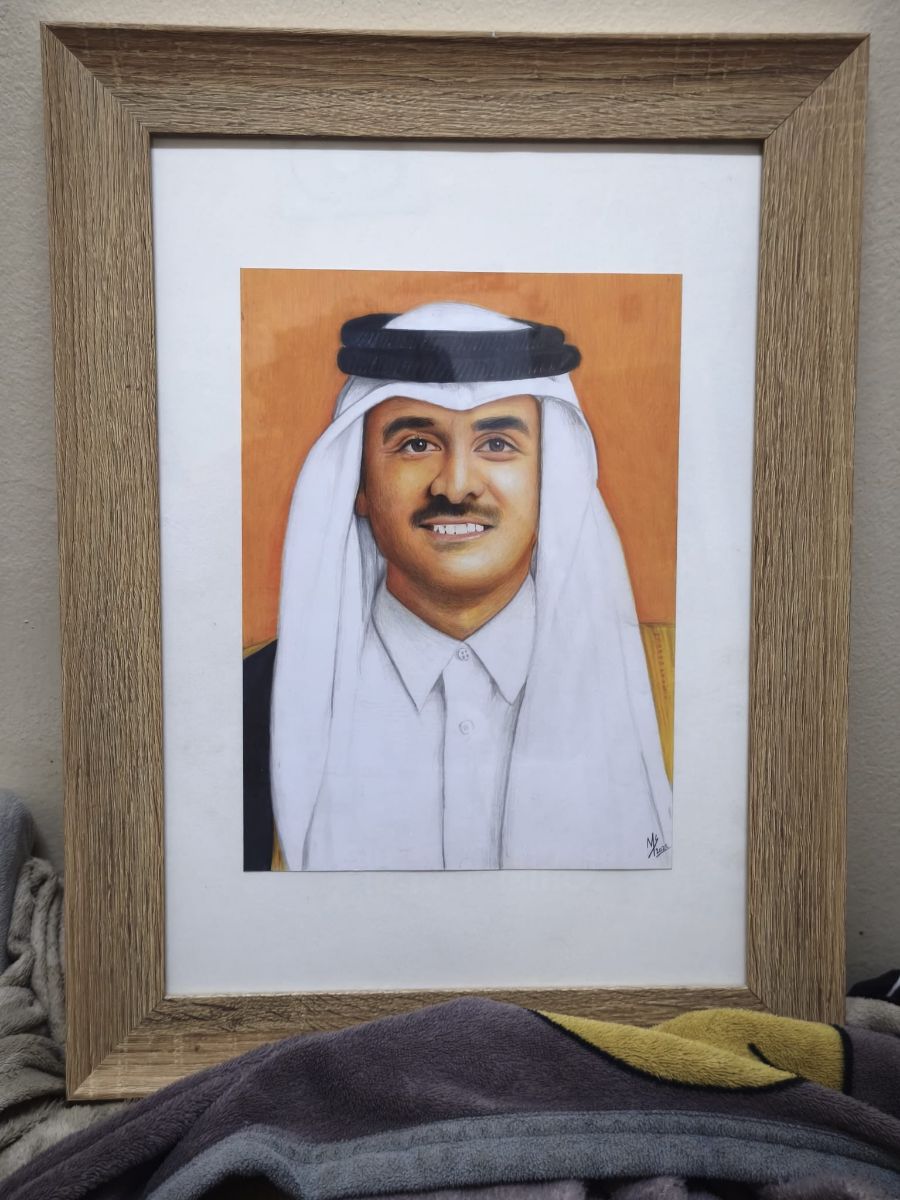His Highness Sheikh Tamim bin Hamad Al Thani ( Emir of qatar) | Handcrafted Portrait Artwork - Image 2