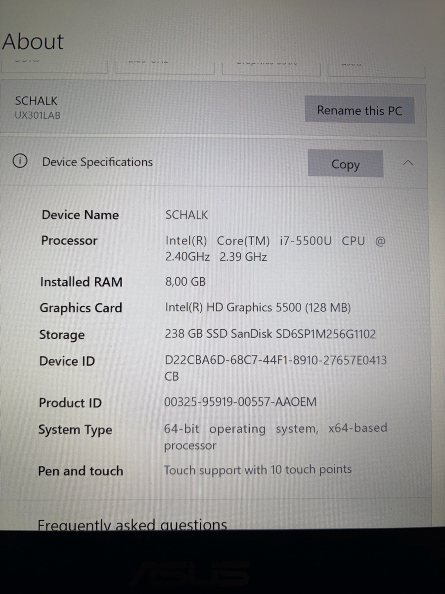 Asus Laptop UX301LA - Image 5