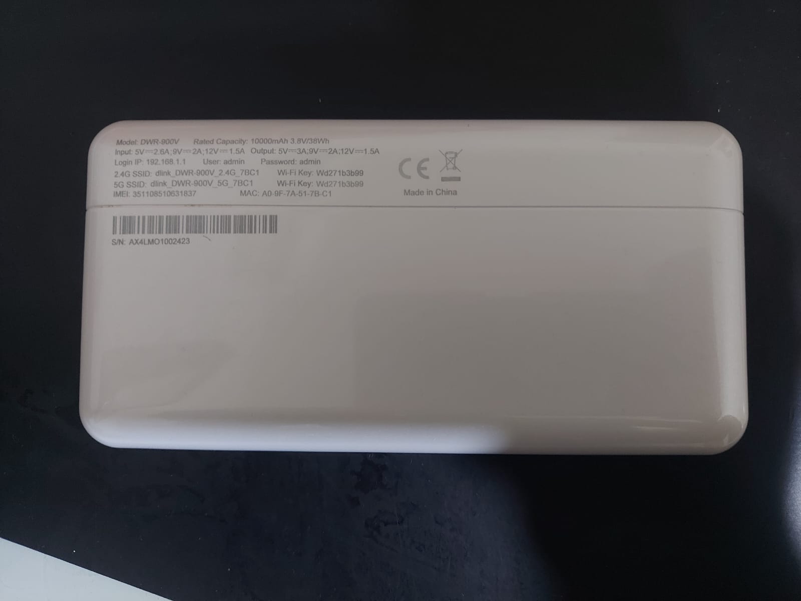 used lik new D-Link MiFi 6 5G sim Router DWR-900V 10,000mah battry can use any sim - Image 3