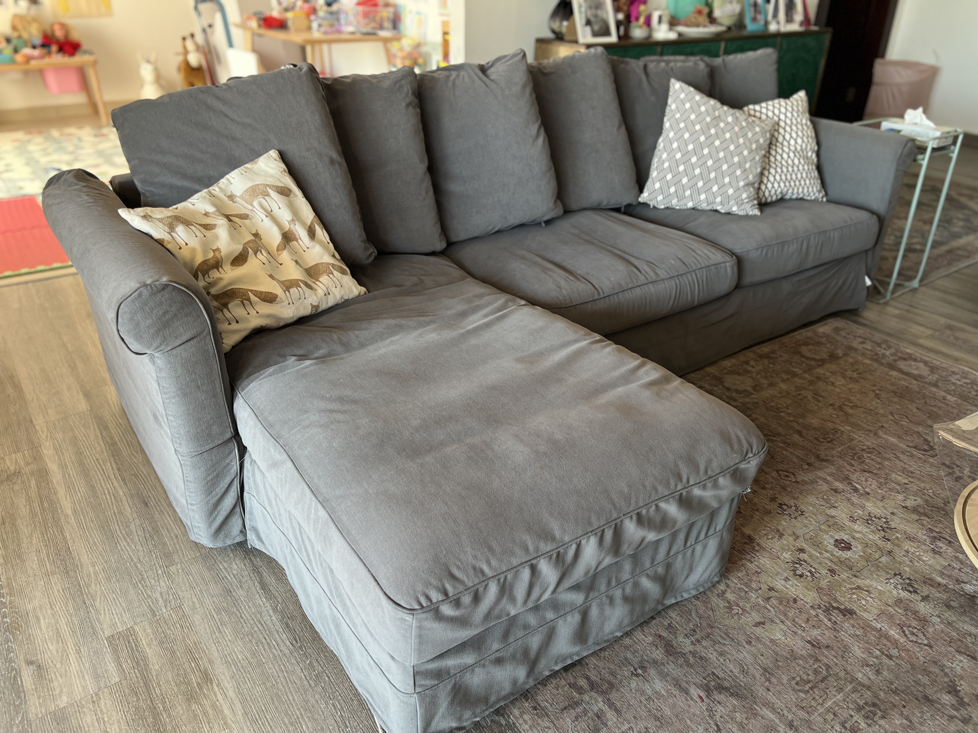3seater sofa bed ikea grey - Image 1