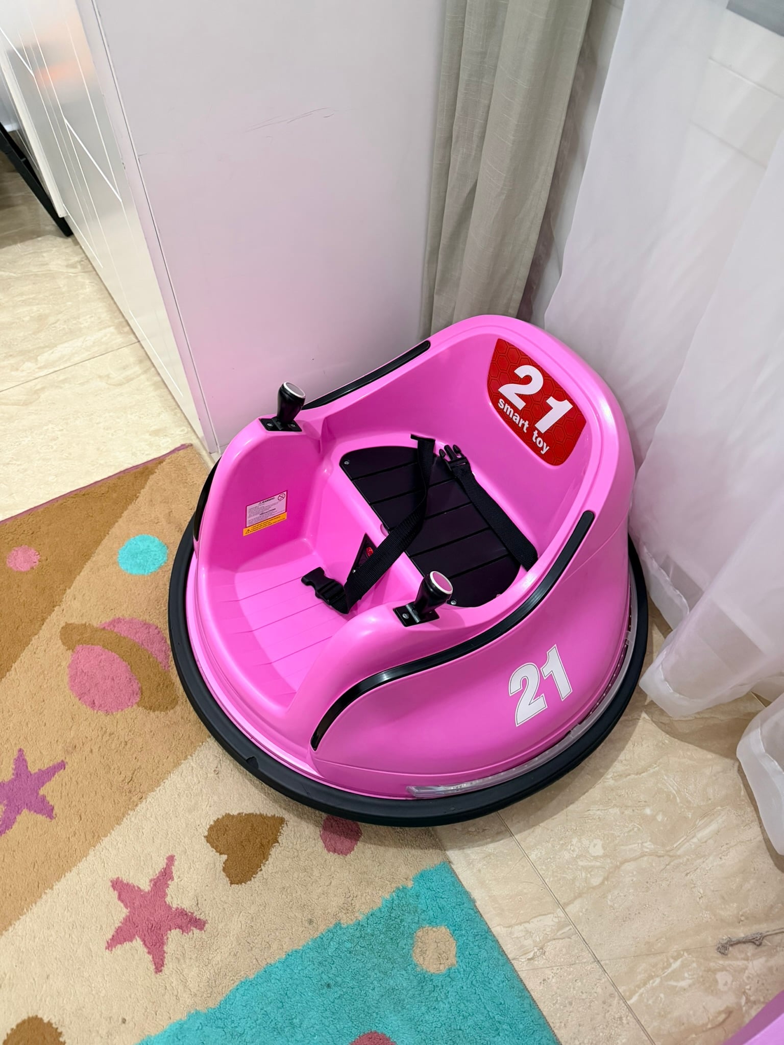Bumper Spinning 360° Ride On Car Pink W/ 2 motors - Image 2