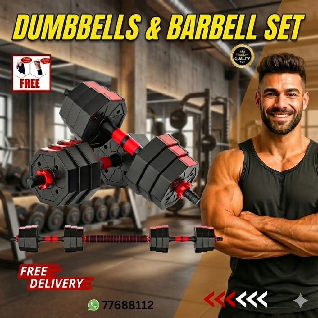 Dumbbells and barbel set  - Image 4
