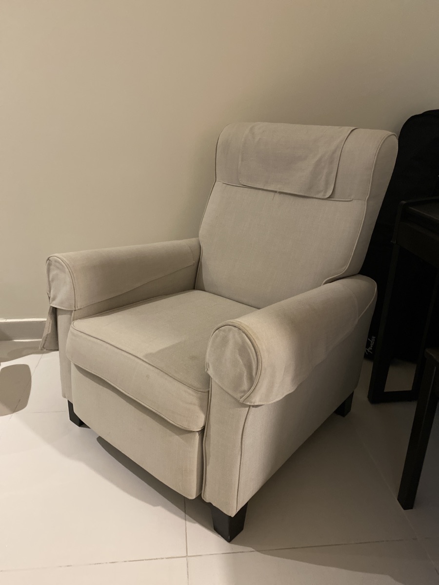 Used IKEA Arm Chair and Bed (frame+mattress). - Image 1