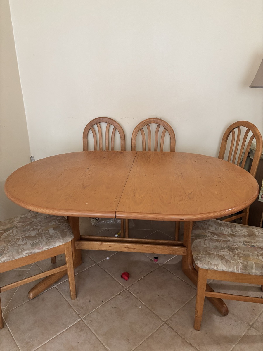 Wooden Table With 6 Chairs - Image 3