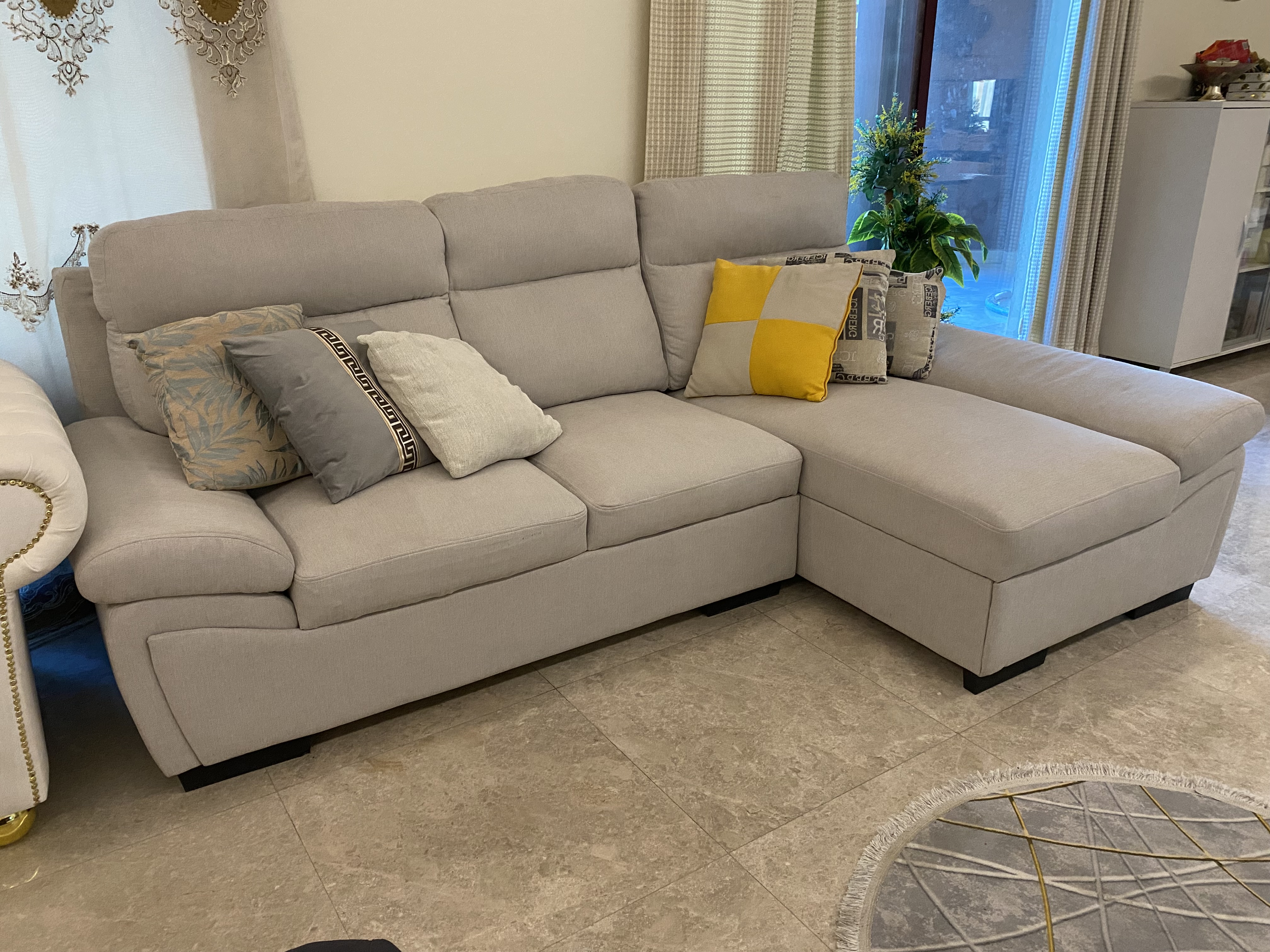 4 Seater Grey L-Shaped Sofa FOR SALE - Image 3
