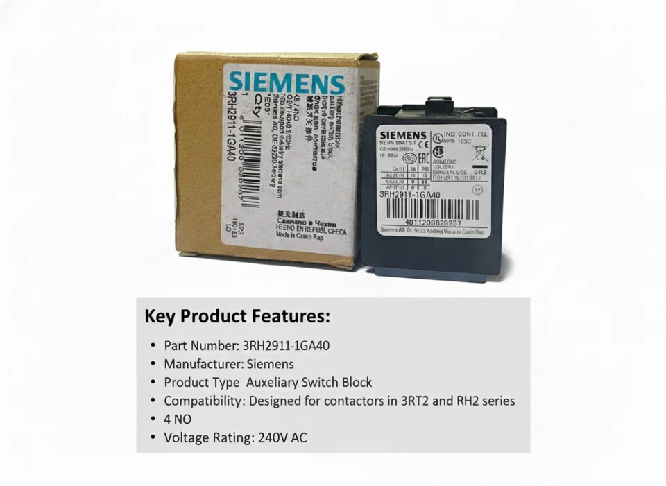 SIEMENS 3RH2911-1GA40 Auxiliary Switch Block 4NO - Image 5
