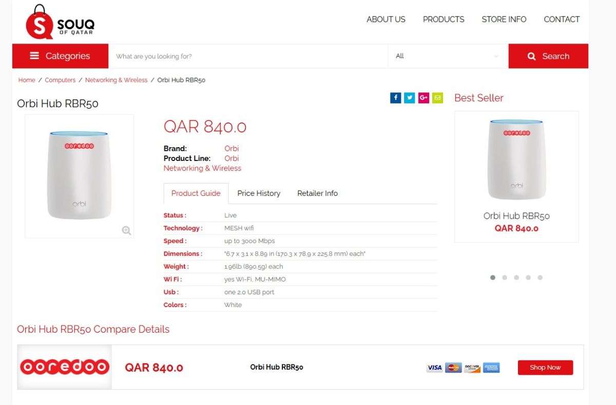 Orbi Netgear Ooredoo WiFi Router - excellent condition - Image 2