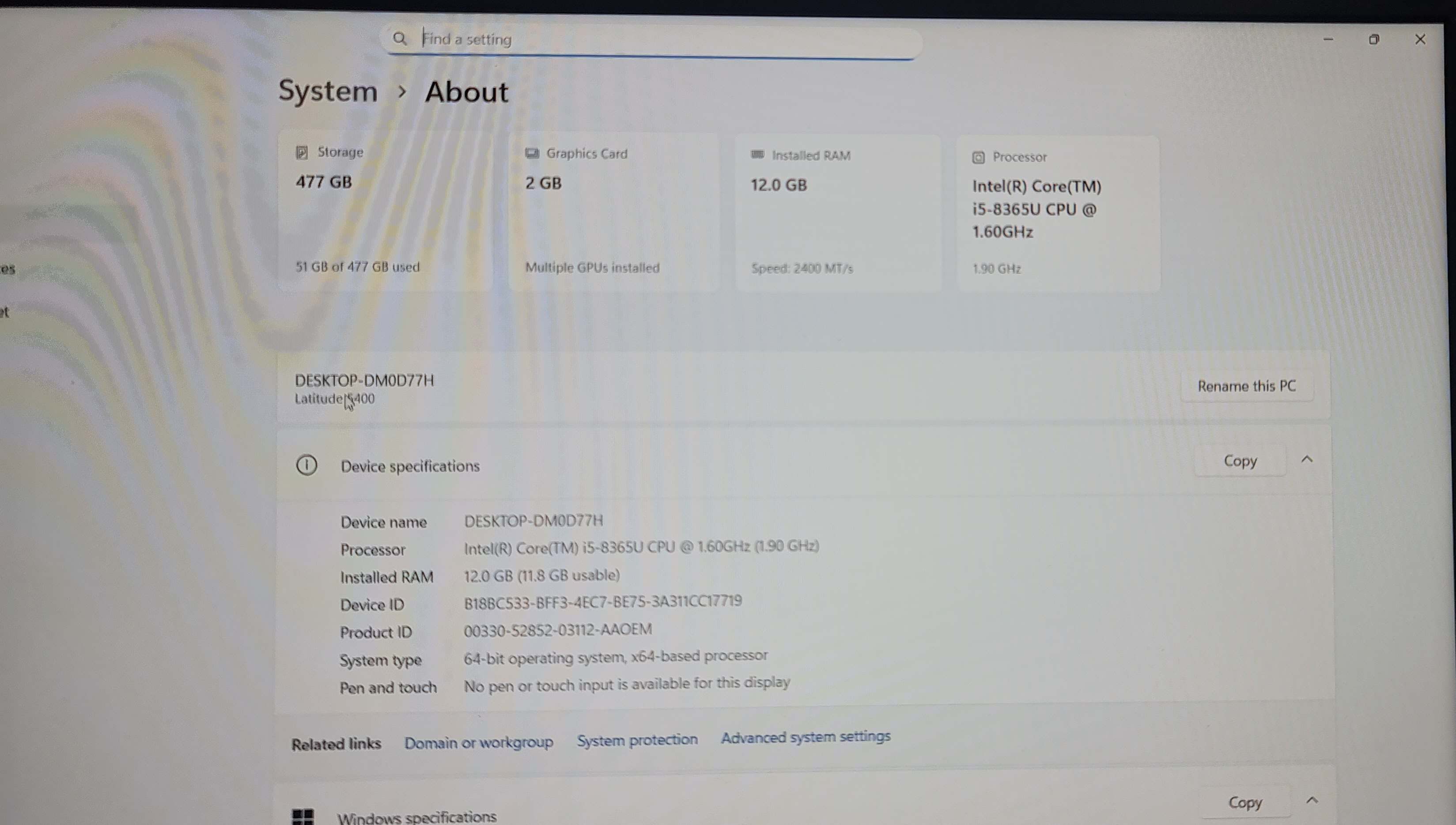 Dell Latitude 5400 i5 8th gen   - Image 8