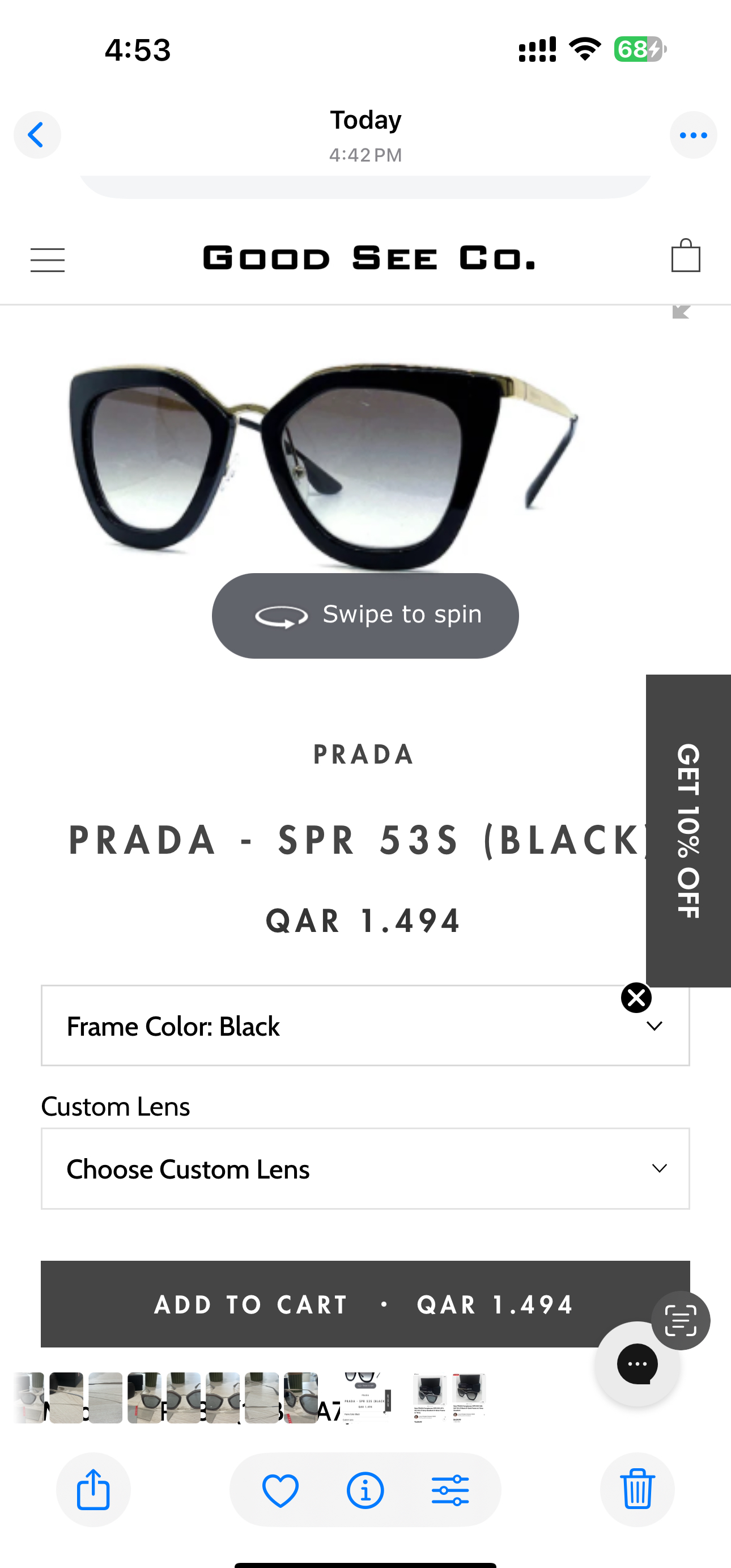 نظارات شمسية Prada / جديد - Image 7