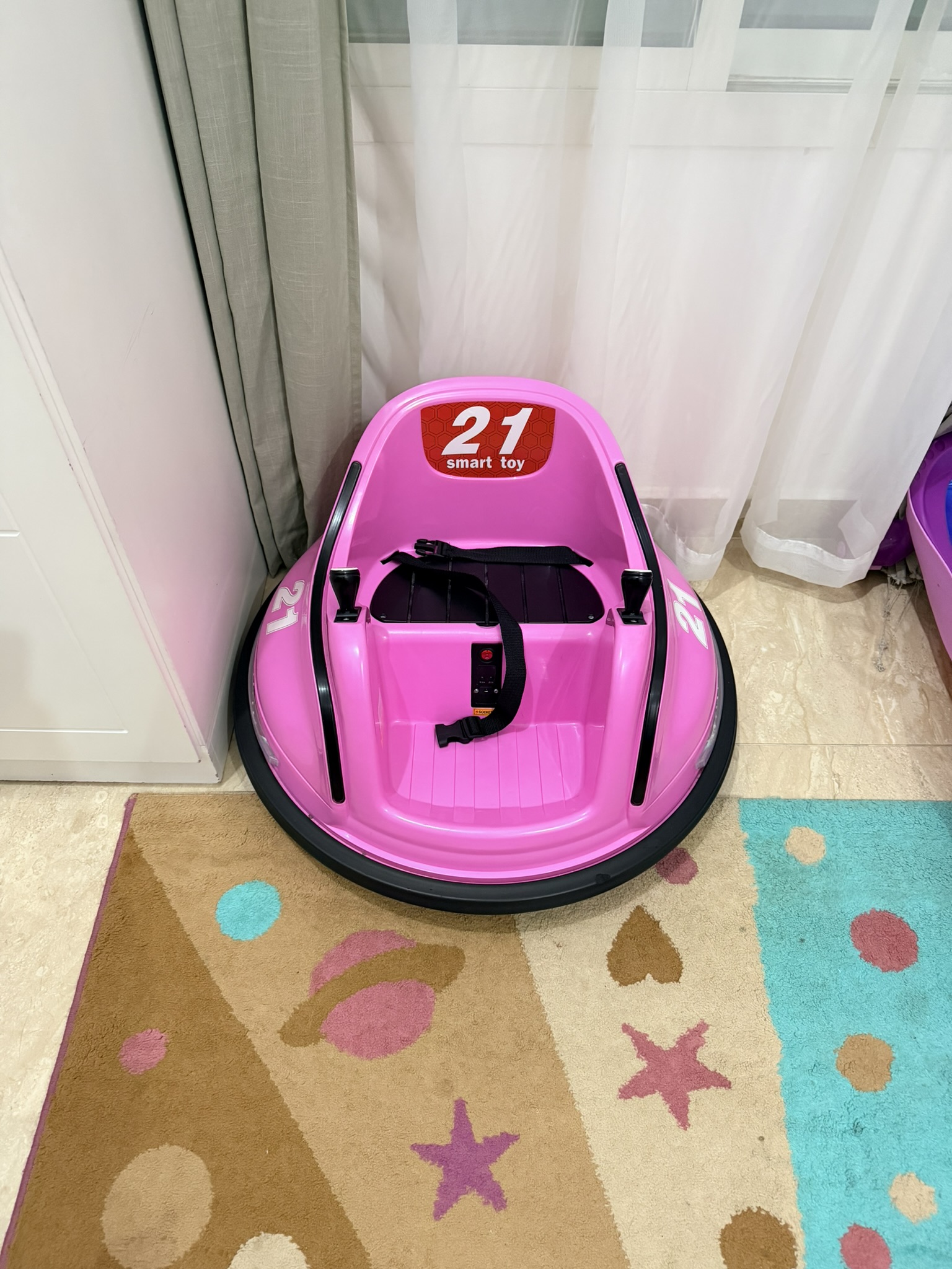 Bumper Spinning 360° Ride On Car Pink W/ 2 motors - Image 1