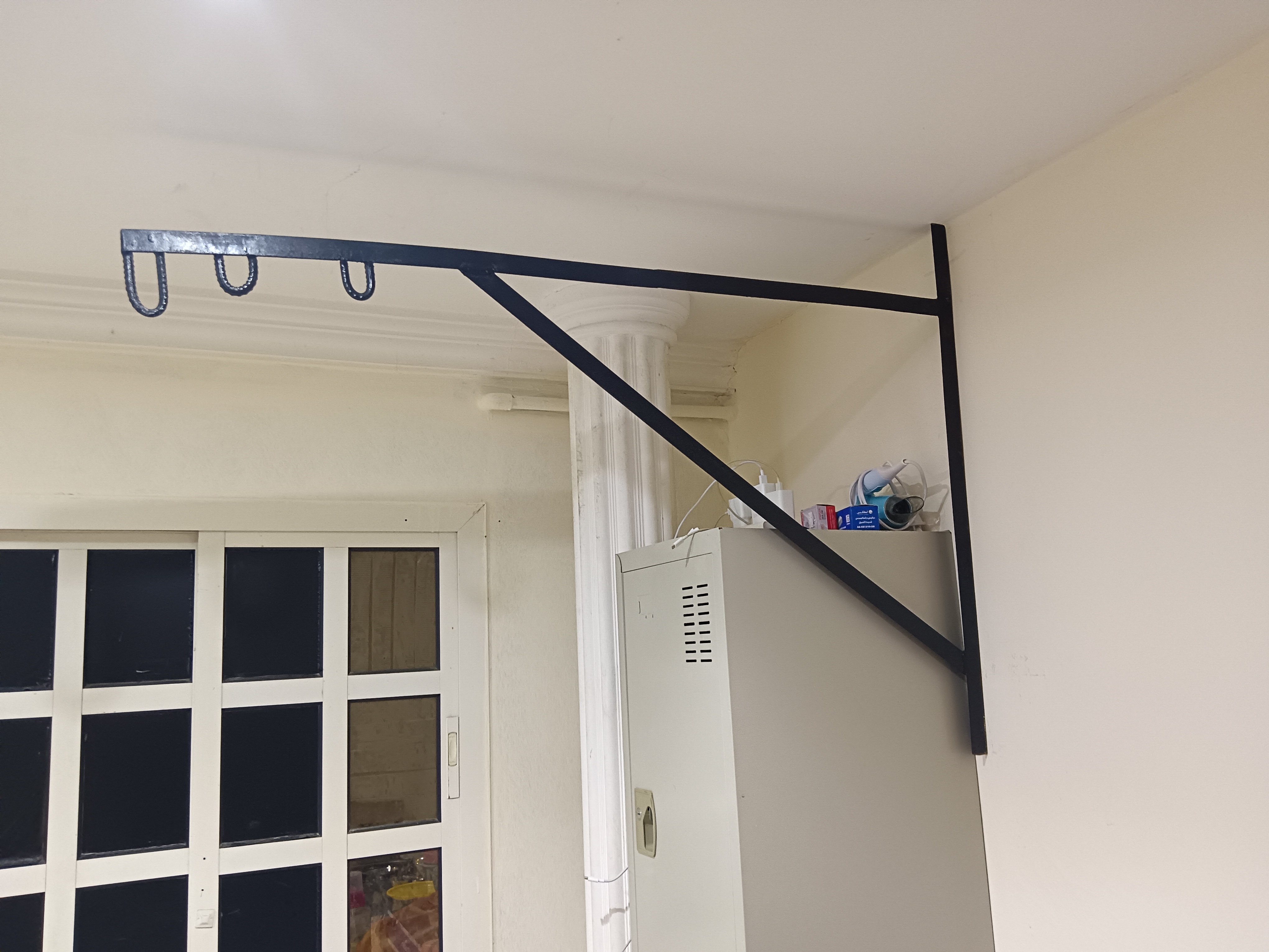 ❗ Available for sale now❗ immediately Wall mounted hanger for baby cradle swing Steel made longlasting withstand Price : 200QAR and negotiable Location: Al wakra, Qatar Contact anytime: +97477398460 - Image 1