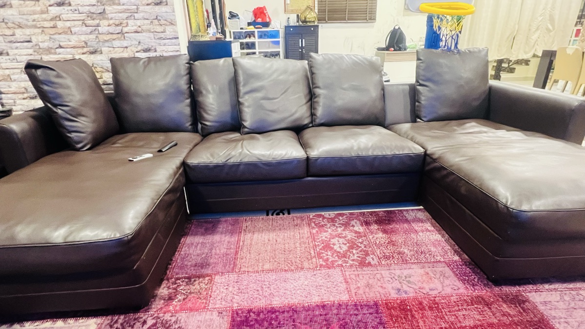 Almost new Brown Leather Sofa - Image 1