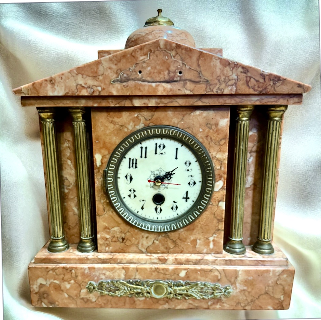 antique marble clock - Image 10