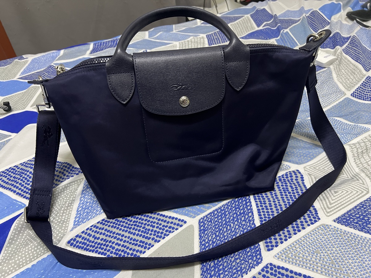 Original Long Champ Le Pliage Neo Small  Navy Blue Handbag - Image 6