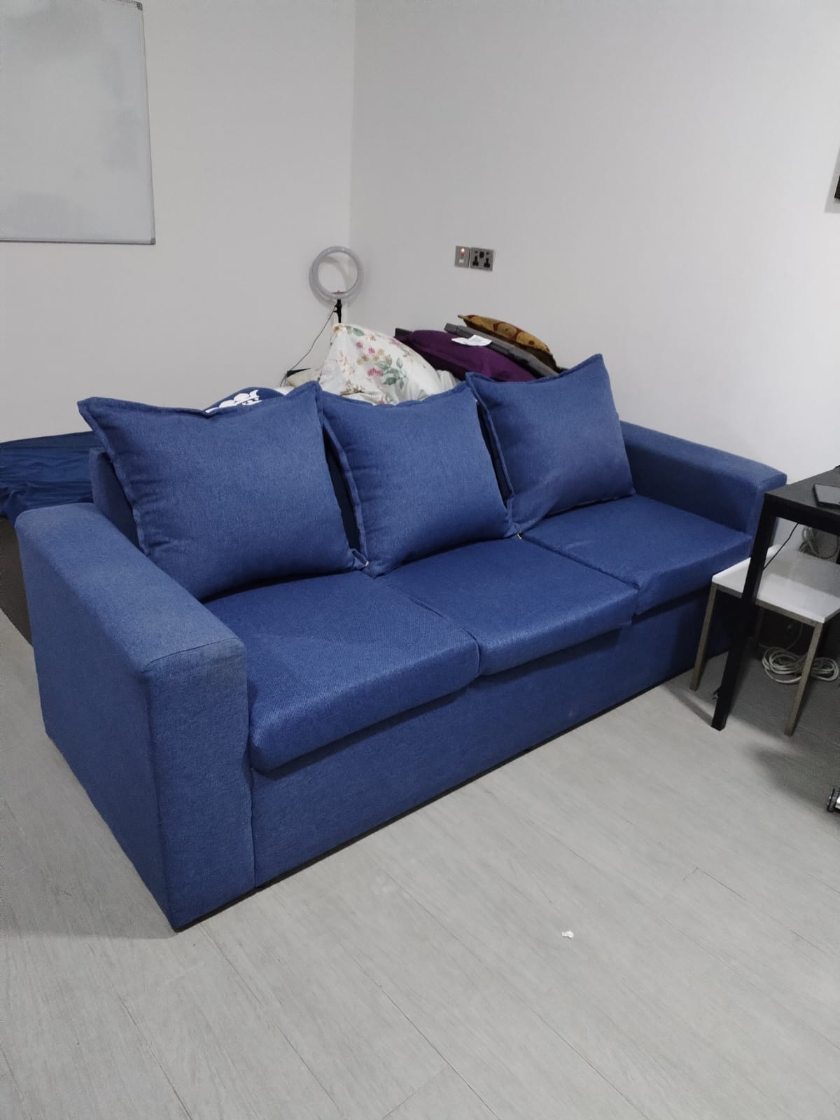 3-Seater Blue Sofa Bed – Like new - Image 1